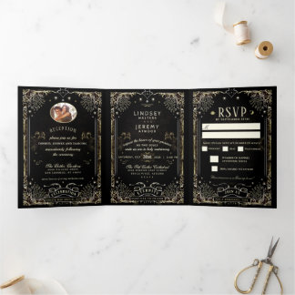 Halloween Tarot Wedding - RSVP MENU Tri-Fold