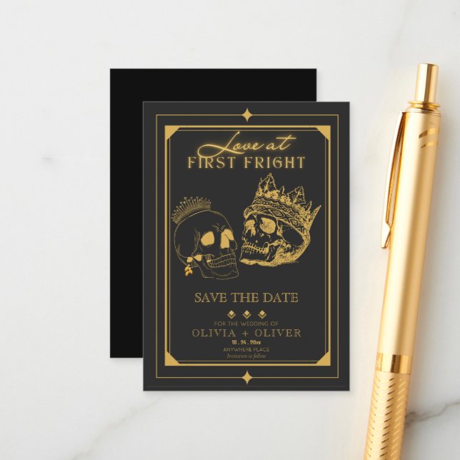 Halloween tarot wedding save the date enclosure card (Front/Back In Situ)