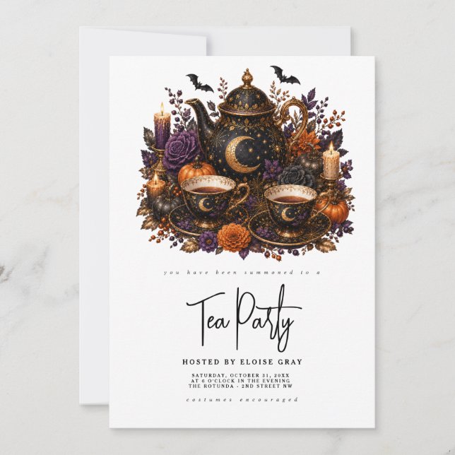 Halloween Tea Party Invitation (Front)