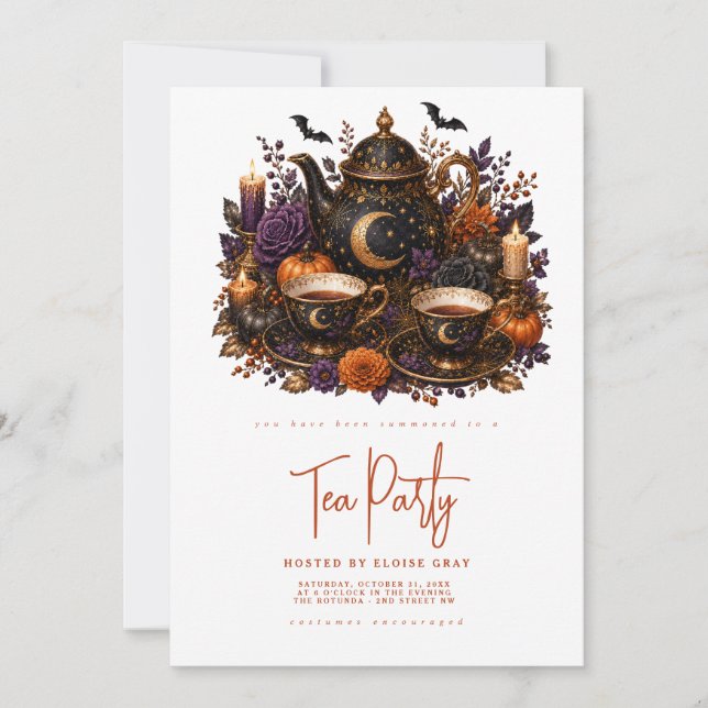 Halloween Tea Party Invitation (Front)