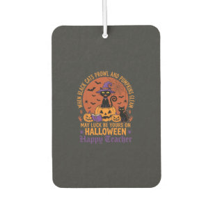 Halloween Teacher Black Cat Pumpkin Luck Car Air Freshener