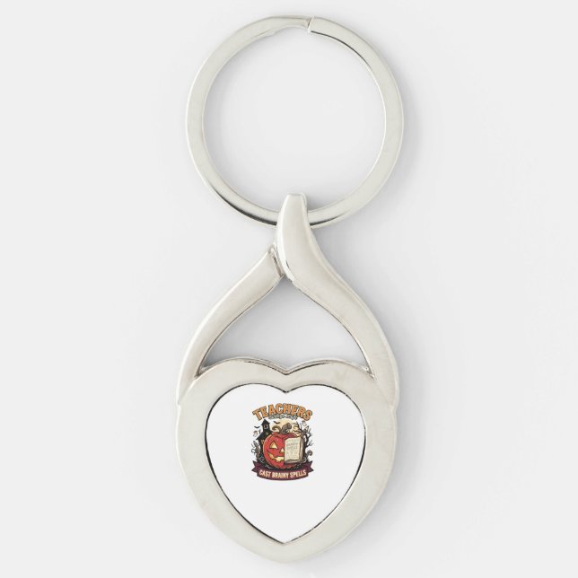 Halloween Teacher Brain Magic Key Ring (Front)