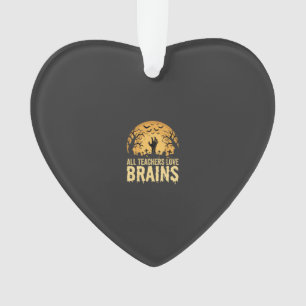Halloween Teacher Brains Ornament