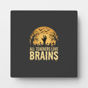 Halloween Teacher Brains Plaque