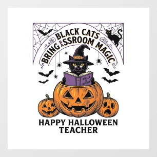 Halloween Teacher Cat Vintage Pumpkin Classroom Ma