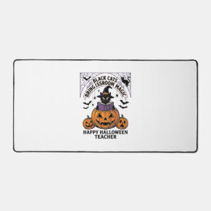 Halloween Teacher Cat Vintage Pumpkin Classroom Ma Desk Mat