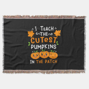 Halloween Teacher Cutest Pumpkins Birthday Throw Blanket