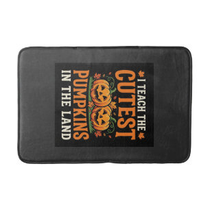 Halloween Teacher Cutest Pumpkins Design_1 Bath Mat