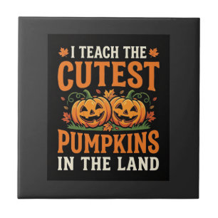 Halloween Teacher Cutest Pumpkins Design_1 Ceramic Tile
