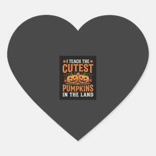 Halloween Teacher Cutest Pumpkins Design_1 Heart Sticker