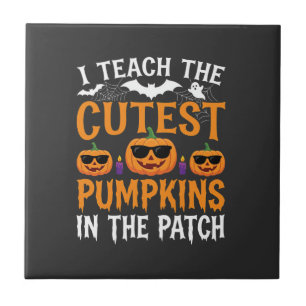 Halloween Teacher Cutest Pumpkins in the Patch Ceramic Tile