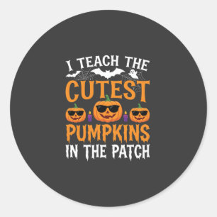 Halloween Teacher Cutest Pumpkins in the Patch Classic Round Sticker