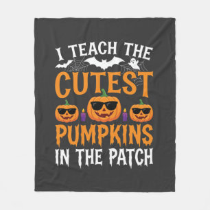 Halloween Teacher Cutest Pumpkins in the Patch Fleece Blanket