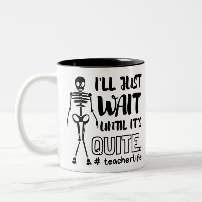 Halloween Teacher Fall Teacher Two-Tone Coffee Mug (Left)