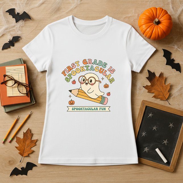 Halloween Teacher Gift Ghost & Pencil T-Shirt (Creator Uploaded)
