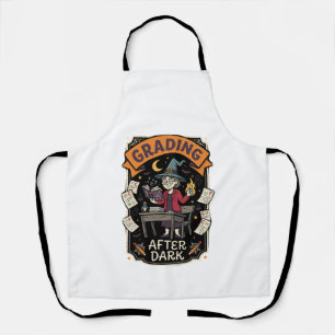 Halloween Teacher Grading After Dark Apron