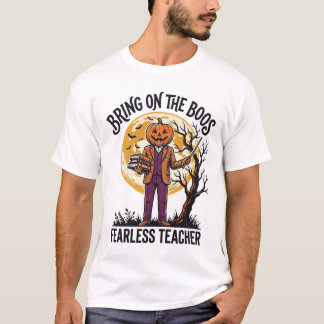 Halloween Teacher Shirt Vintage Engraving Pumpkin 