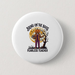 Halloween Teacher Shirt Vintage Engraving Pumpkin  6 Cm Round Badge