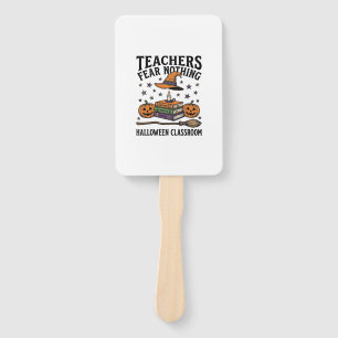 Halloween Teacher Shirt With Witchy Books_1 Hand Fan