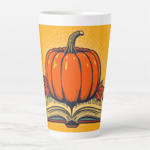 Halloween Teacher Shirts Fall Pumpkin Fall Book Latte Mug