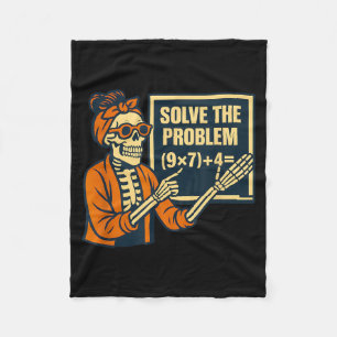 Halloween Teacher Six Seven Meme 6 7 Skeleton Fleece Blanket