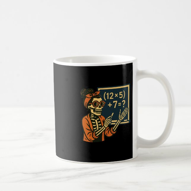 Halloween Teacher Six Seven Meme 6 7 Skeleton Spoo Coffee Mug (Right)
