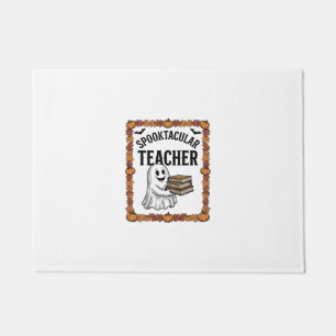 Halloween Teacher Spooktacular Ghost Books Vintage Doormat