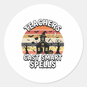 Halloween Teacher Spooky Smarts Classic Round Sticker