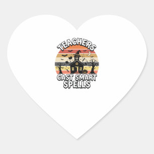 Halloween Teacher Spooky Smarts Heart Sticker