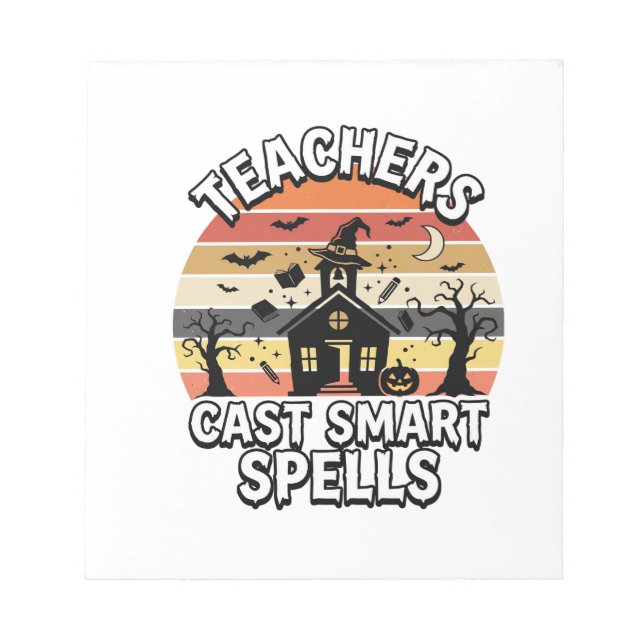 Halloween Teacher Spooky Smarts Notepad (Front)