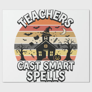 Halloween Teacher Spooky Smarts Wrapping Paper