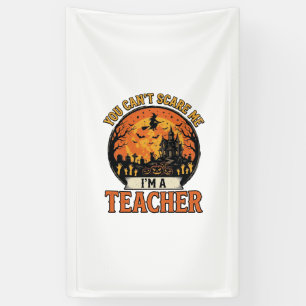 Halloween Teacher Vintage Funny Spooky School Desi Banner