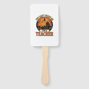 Halloween Teacher Vintage Funny Spooky School Desi Hand Fan