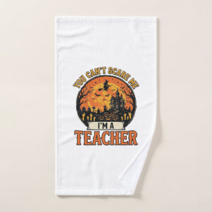 Halloween Teacher Vintage Funny Spooky School Desi Hand Towel