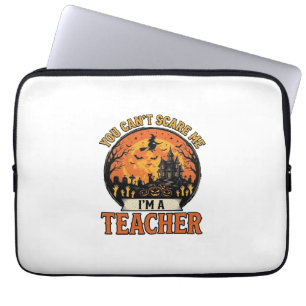 Halloween Teacher Vintage Funny Spooky School Desi Laptop Sleeve