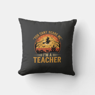 Halloween Teacher Witch Cat Design Cushion