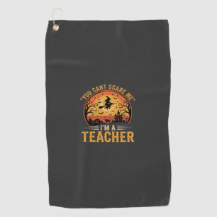 Halloween Teacher Witch Cat Design Golf Towel