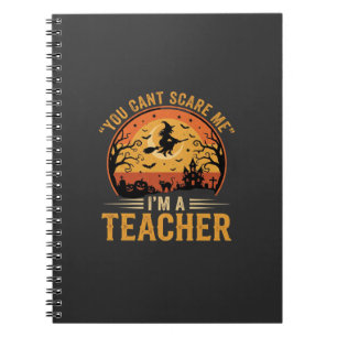 Halloween Teacher Witch Cat Design Notebook