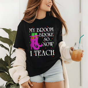 Halloween Teacher Witch Funny Modern Tri-Blend Shirt