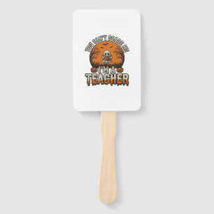 Halloween Teacher You Cant Scare Me Vintage Design Hand Fan