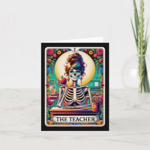 Halloween Teachers Tarot Card Spooky Skeleton The