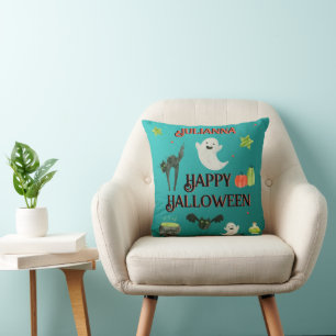 Halloween Teal and Green Cushion