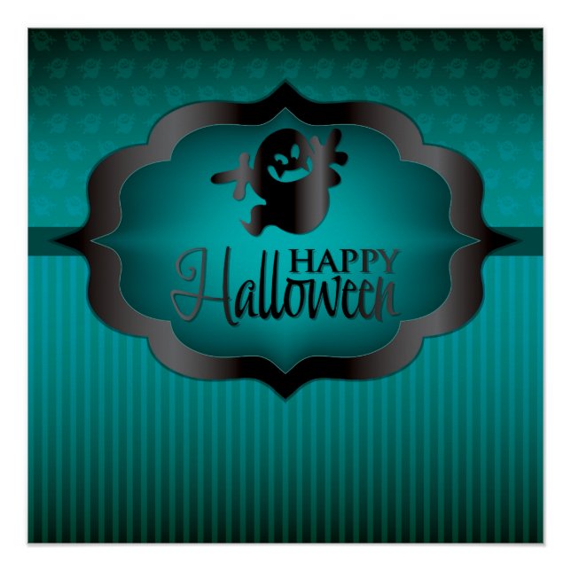 Halloween teal ghost poster (Front)
