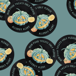 Halloween Teal Pumpkin Allergy Alert Classic Round Sticker