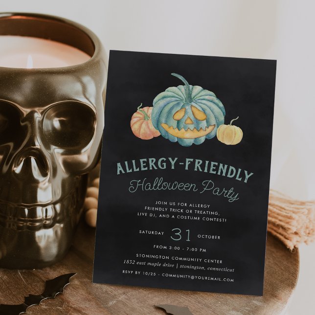 Halloween Teal Pumpkin Allergy Friendly Party Invitation (Creator Uploaded)