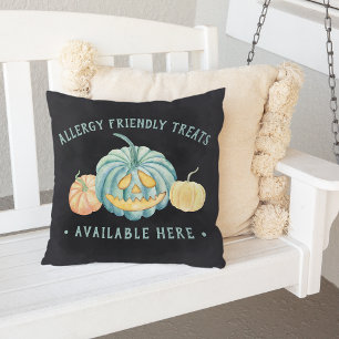 Halloween Teal Pumpkin Allergy Friendly Treats Cushion
