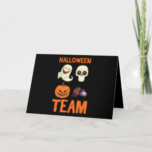 Halloween Team Skeleton Pumpkin Ghost Spider Spook Card