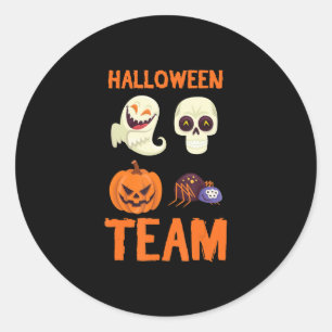 Halloween Team Skeleton Pumpkin Ghost Spider Spook Classic Round Sticker