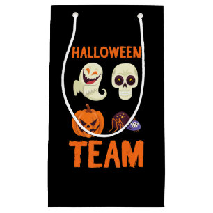 Halloween Team Skeleton Pumpkin Ghost Spider Spook Small Gift Bag