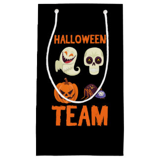 Halloween Team Skeleton Pumpkin Ghost Spider Spook Small Gift Bag